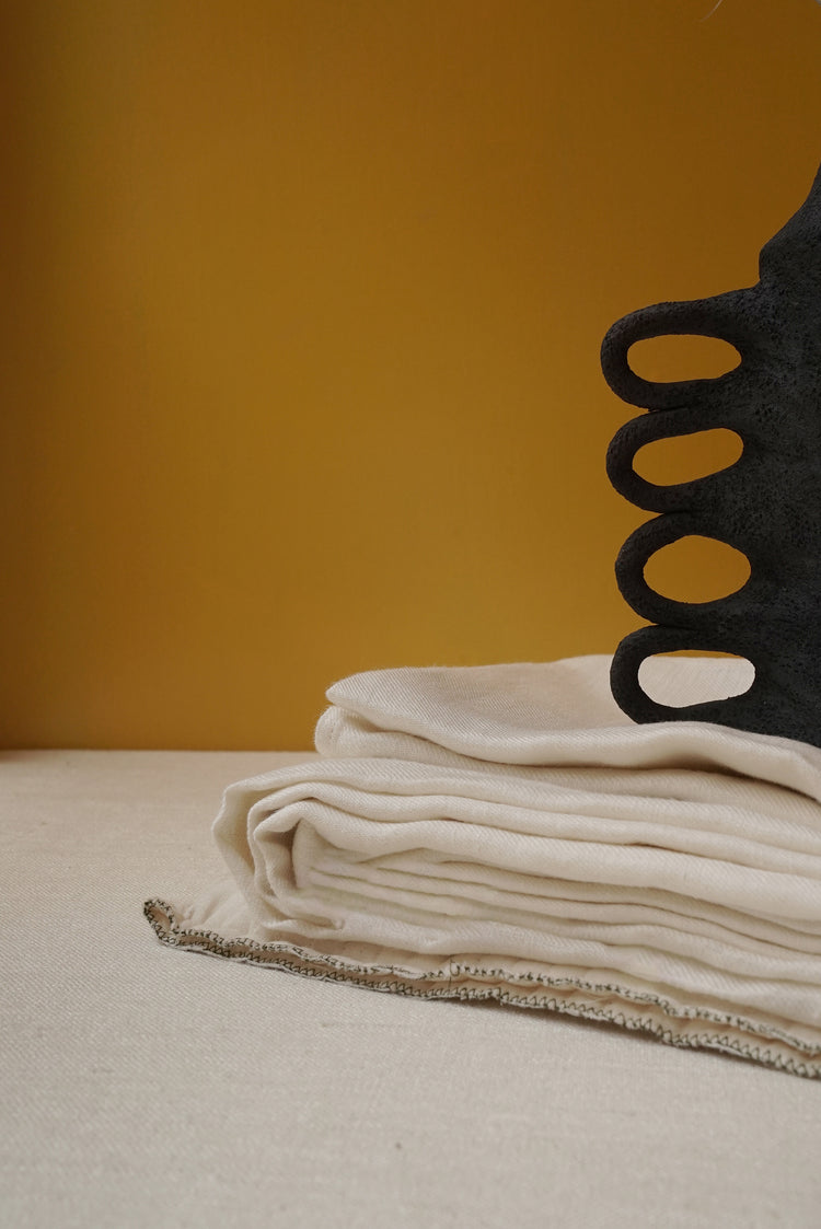 RAATRI BED SHEET + 2 PILLOW COVERS – Ecru