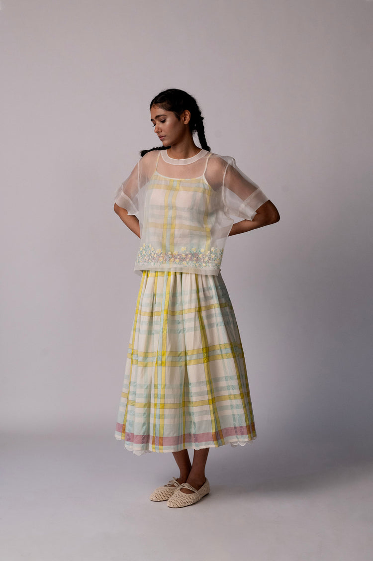 Sanchi Skirt – Cotton Silk Checks