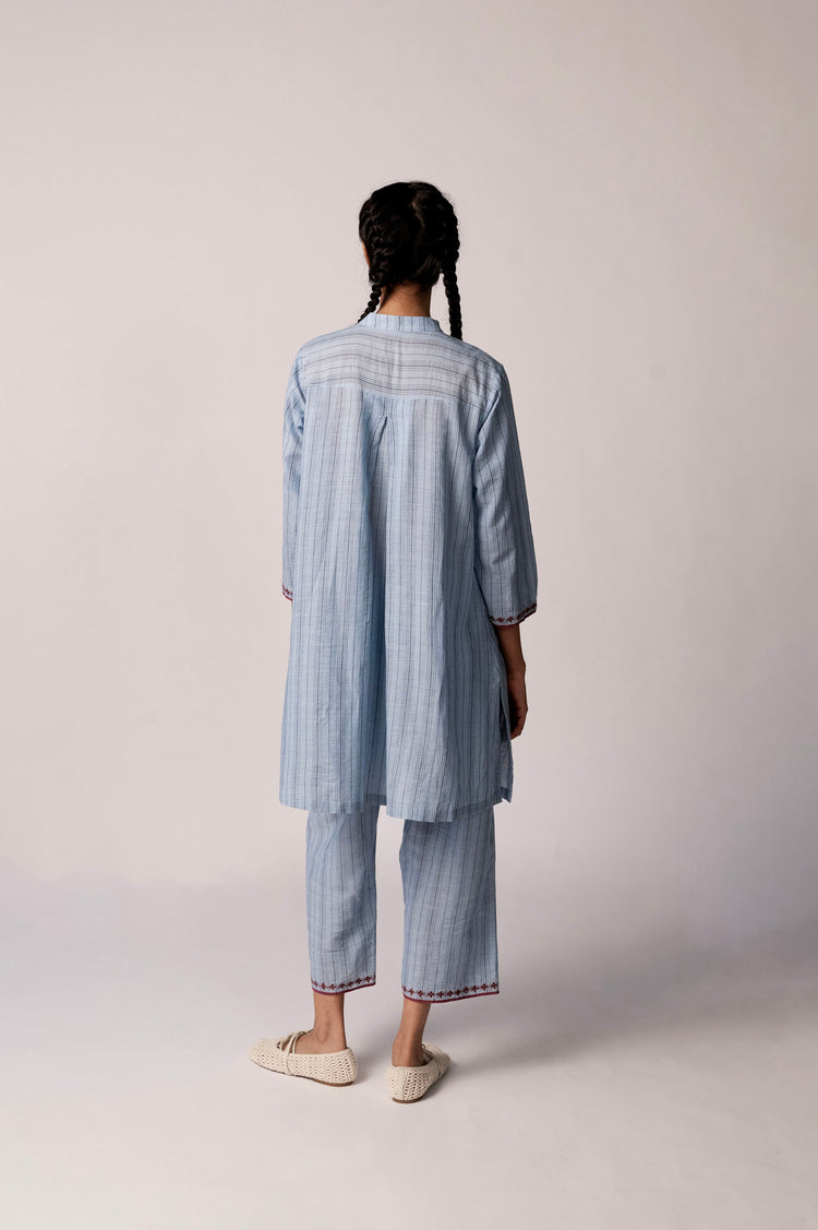 Anjira Pants – Blue Cotton Stripe