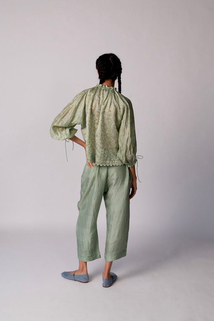 Chinar Top – Green Silk