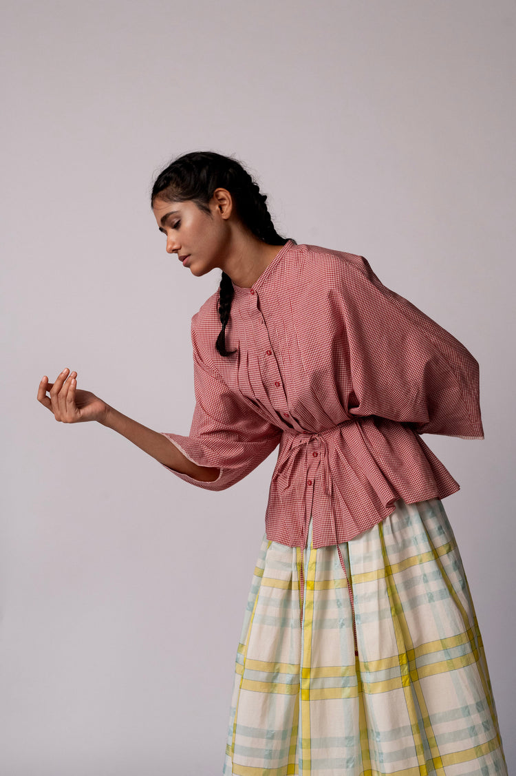 Sanchi Skirt – Cotton Silk Checks