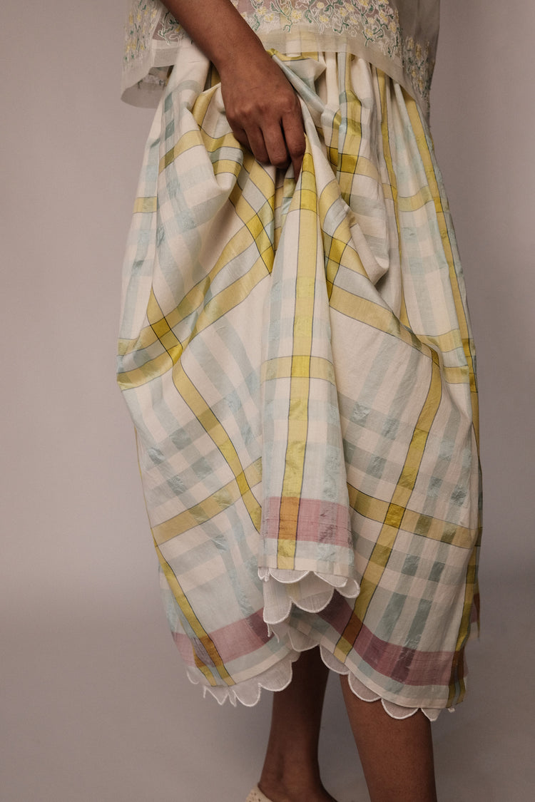 Sanchi Skirt – Cotton Silk Checks