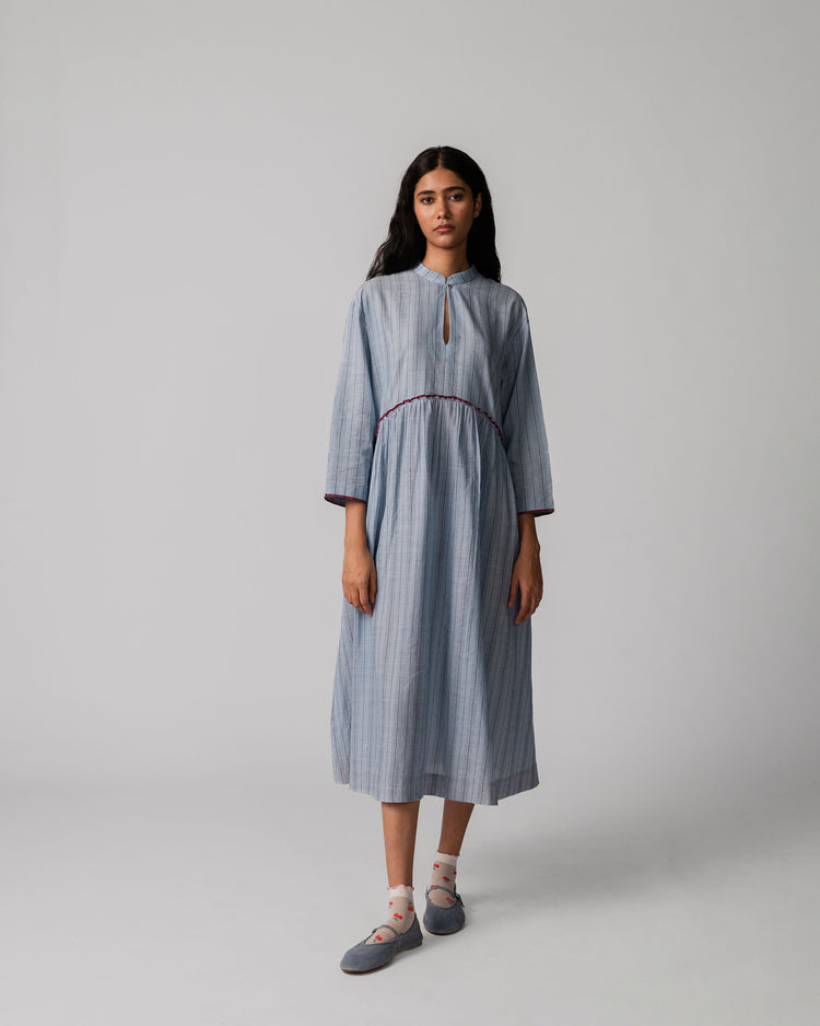 Mandara Dress – Cotton Blue Stripe