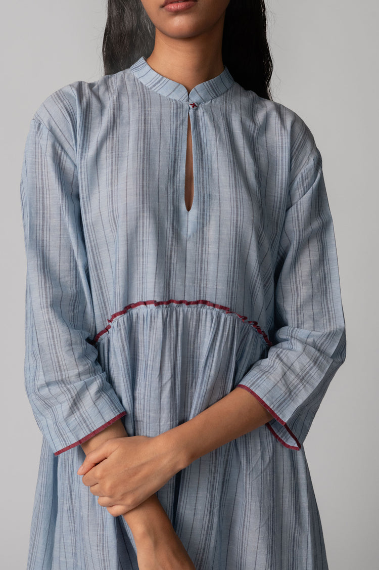 Mandara Dress – Cotton Blue Stripe