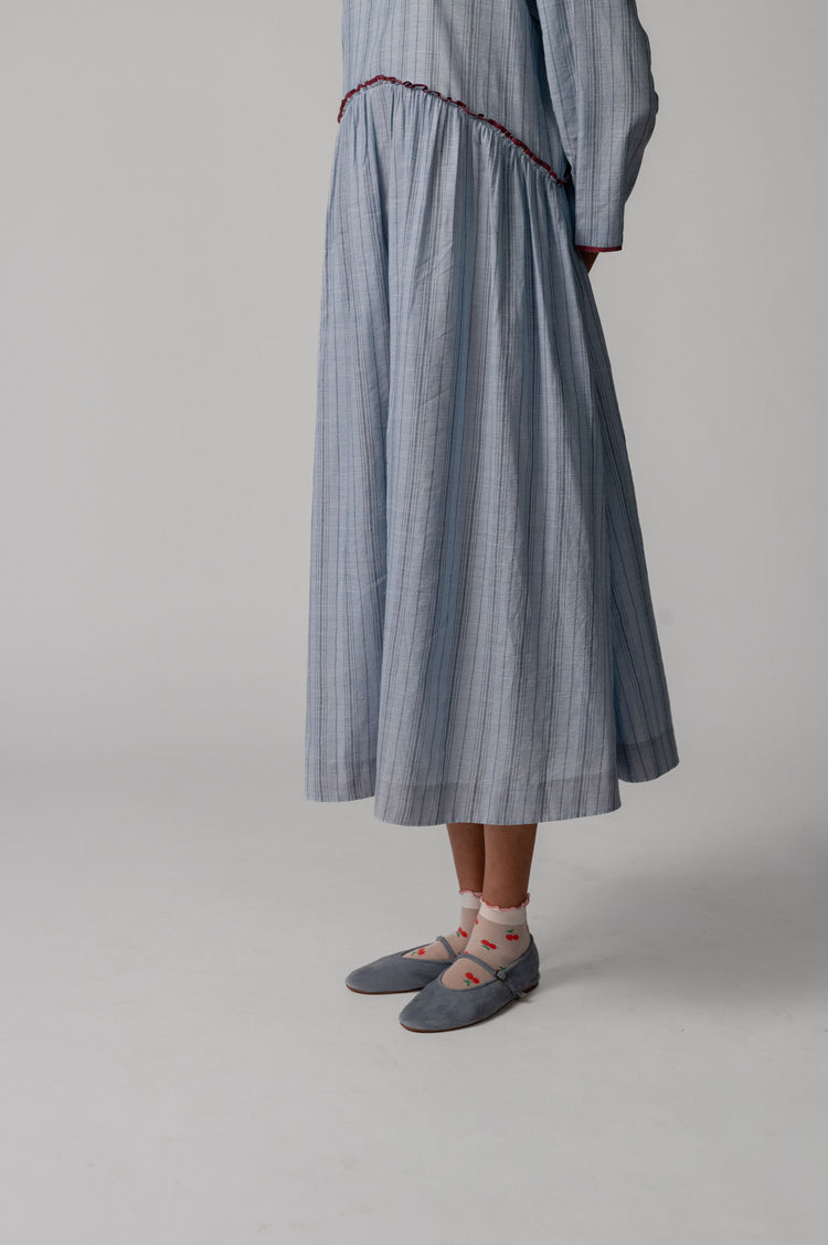 Mandara Dress – Cotton Blue Stripe