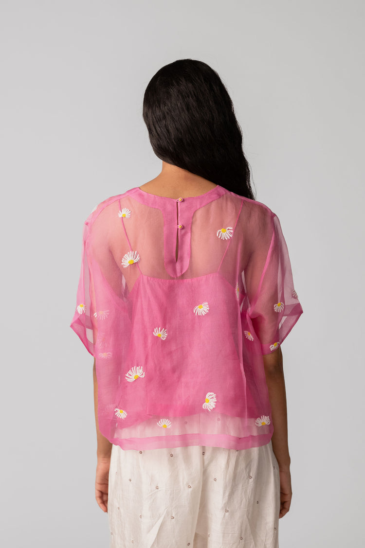 Gulbahar Top – Organza Pink